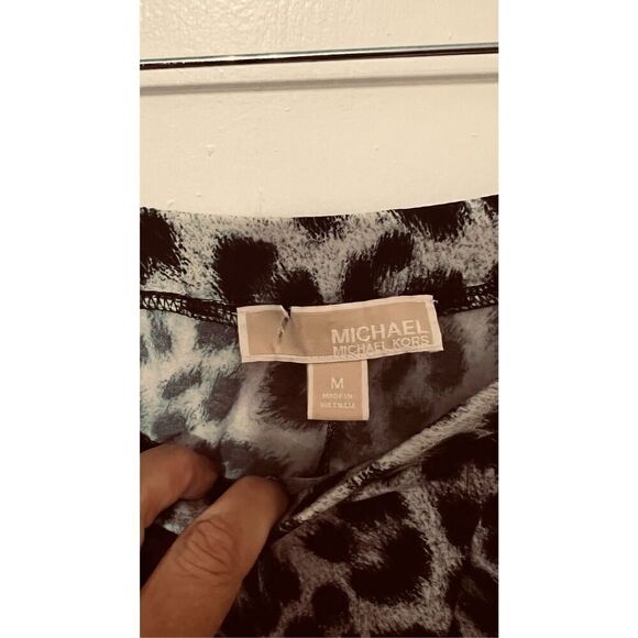 Michael Kors Black Gray Leopard Print Polyester Harem Pants Size M - Picture 3 of 9